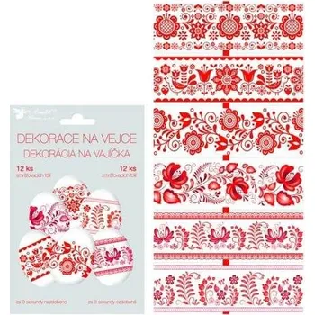 Velikonoční dekorace Dekorace smršťovací na vejce, červený motiv (7755)