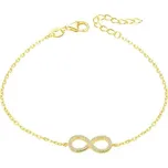 Beneto Pozlacený stříbrný náramek s krystaly AGB483/20-GOLD