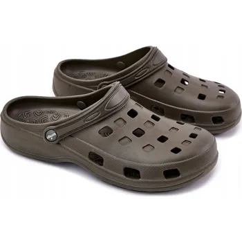 Pánské pantofle PÁNSKÉ PANTOFLE LEHKÉ PĚNOVÉ PANTOFLE LEMIGO 807 OLIVOVÉ 45