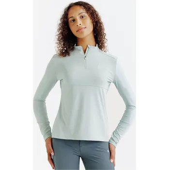 FOUGANZA Dětské jezdecké polo s dlouhým rukávem s UV ochranou Club 12 LET MODRÁ|ZELENÁ