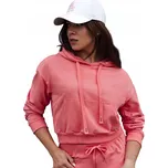 Mikina s s kapucí a hladkou kapsou klokanka korálová BY1309 - L