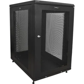 Server StarTech.com 18U Server Rack Cabinet, 4-Post Adjustable Depth (2" to 30") Network Equipment Rack Enclosure w/Casters/Cable Management/Shelf/Locking Dell PowerEdge, HP ProLiant ThinkServer - 18U Rack Cabinet (RK1833BKM) - rozvaděč stojanový - 18U