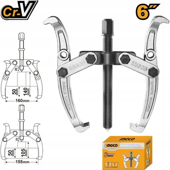 Stahovák Stahovák dvouramenný, kovaný, rozpětí 160, hl 140mm, Ingco