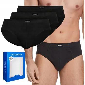 Slipy Pánské slipy Henderson 100% bavlna 3-balení černé L