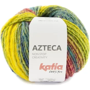 Příze Katia Azteca 7884 Turquoise/Yellow-Blue/Green Pletací příze
