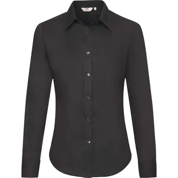 Dámská košile Dámská košile Fruit of the Loom černá s dlouhým rukávem XXL bez vzoru