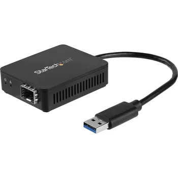 Síťová karta StarTech.com USB 3.0 to Fiber Optic Converter, Compact USB to Open SFP Adapter, USB to Gigabit Network Adapter, USB 3.0 Fiber Adapter Multi Mode(MMF)/Single Mode Fiber (SMF) Compatible - USB Ethernet adapter (US1GA30SFP) - síťový adaptér - USB 3.0 - 1000B