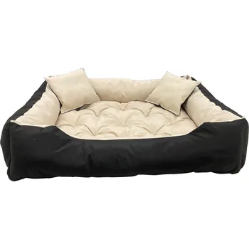 Pelíšek pro psa Ecco Pelíšek pro psy a kočky s polštářem, voděodolný nylonovýomyvatelný voděodolný materiál, béžová a černá