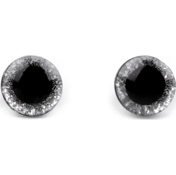 Knoflík Annie's Knit Glitrové oči s pojistkou Ø10 mm Barva: stříbrná