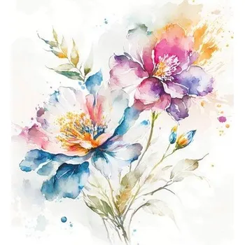 Papírový ubrousek Ubrousky DAISY L (20ks) Watercolour Pastel Flowers [A]