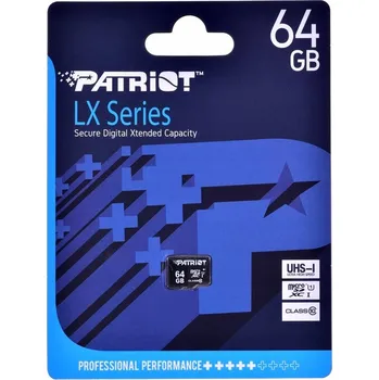 Paměťová karta Patriot LX Series microSDHC 64GB Class 10 UHS-I