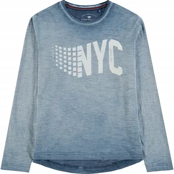 Chlapecké tričko Chlapecké tričko s dlouhým rukávem s potiskem NYC modré Tom Tailor, vel. 152