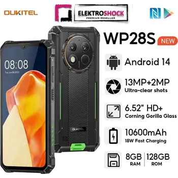 Mobilní telefon Oukitel WP28s + Tvrzené sklo na displej + redukce USB A - USB C