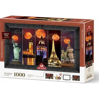 Puzzle ART PUZZLE Puzzle s rámem a lepidlem 3v1 Krvavý měsíc 1000 dílků