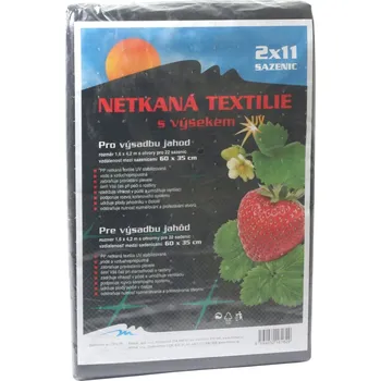 Mulčovací textilie ROSTETO Textilie netkaná s výsekem na jahody 1,6 x 4,2 m - 45 g