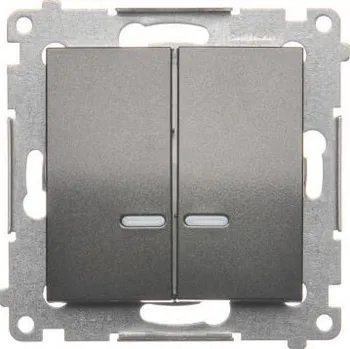 vypínač Dvojitý vypínač Kontakt-simon klasický zápustný s LED