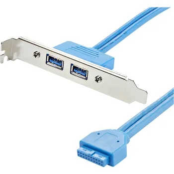 USB hub StarTech.com 2 Port USB 3.0 A Female Slot Plate Adapter - USB 3.0 motherboard Adapter - USB 3 plate - USB 3.0 header Adapter (USB3SPLATE) - panel USB - USB typ A do 20 pin IDC - 50 cm