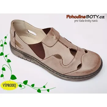 Dámské mokasíny Dámské kožené mokasíny Aldex 029 hnědé v. 38