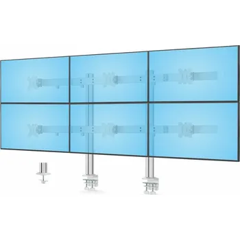 Monitor StarTech.com Six-Monitor Desk Mount w/ Crossbar, Up To 32" Screens/17.6lb montážní sada - pro 6 LCD displejů - Sloupec, dvojitý - bílá