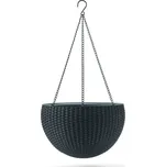 Závěsný květináč Keter Sphere Planter na řetězu - antracit
