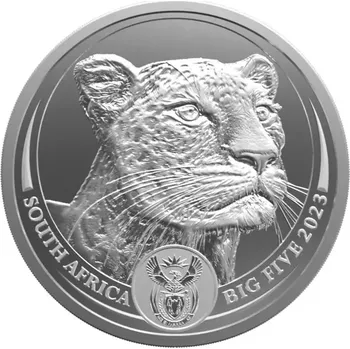 Rand Refinery Stříbrná investiční mince Leopard 1 Oz | Big Five II | 2023 | 31,1 g