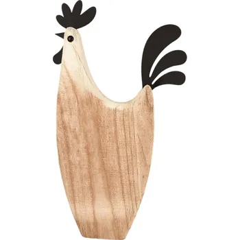 Velikonoční dekorace Dřevěný kohout 27 × 14,5 × 4 cm, sada 2ks