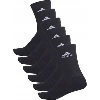Ponožky adidas Dlouhé Cushioned Sportswear Crew 6-pack černé vel. M / 40-42