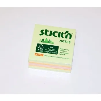 Samolepící bloček Kostka samolepicí mini Stick'n 51x51 mm mix pastel. Barev 240 l /21889