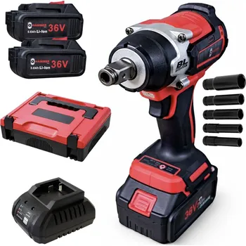 HAMMER Aku sada – rázový utahovák 36 V v kufříku + 2× 5 Ah baterie + nabíječka