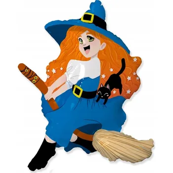 Balónek Fóliový balónek Flexmetal Čarodějnice na koštěti 61 cm (24 palců)