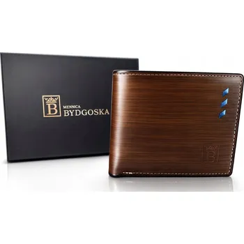 Peněženka Elegantní pánská hnědá peněženka na karty, hotovost, z eko kůže