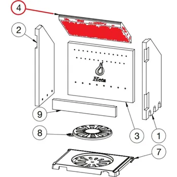 Krbová kamna HETA - Deflektor na kamna Scan-Line 8, spodní část