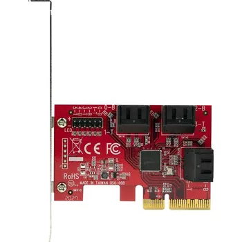 StarTech.com SATA PCIe Card, 6 Port PCIe SATA Expansion card, 6Gbps SATA Card, Low/Full Profile, Stacked SATA Connectors, ASM1166 Non-Raid SATA Controller Card - PCI Express to SATA Converter - řadič úložiště - SATA 6Gb/s - PCIe 3.0 x4