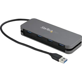 USB hub StarTech.com 4 Port USB 3.0 Hub, 4x USB-A, 5Gbps Laptop/Desktop USB Type-A Hub, USB Bus Powered, 11" Long Cable with Cable Management (HB30AM4AB) - rozbočovač - 4 porty