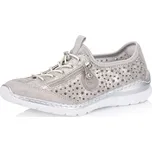 Dámská Dámské polobotky RIEKER L32P6-90 béžová S6 L32P6-90 METALLIC F/S6 36