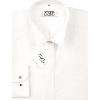 Pánská košile Společenská košile AMJ Comfort fit s frakovým límečkem - smetanová JDAF16 velikost: 40