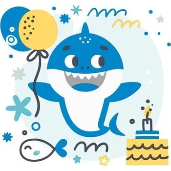 Papírový ubrousek Ubrousky DAISY L (20ks) Blue Birthday Shark
