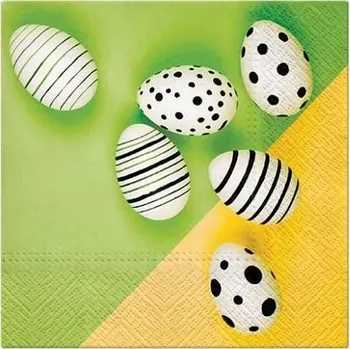 Papírový ubrousek Ubrousky PAW Dekor L (20ks) Modern Eggs Green