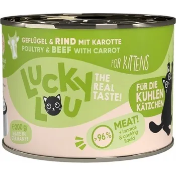 Krmivo pro kočku Lucky Lou Lifestage Kitten DRŮBEŽ a HOVĚZÍ 200g