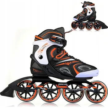 Brusle 2v1 kolečkové brusle černo-oranžové vel 39