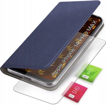Pouzdro na mobilní telefon Flipové pouzdro Kingglass pro Apple iPhone 14 Pro Max modré