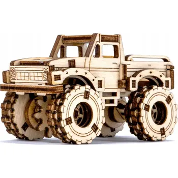 Puzzle Puzzle dřevěné 3D Wooden City Super Fast Monster Truck 7,5x4,7x4 cm