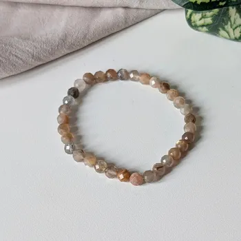 Krejčovské nůžky Annie's Knit Náramek z minerálů –⁠⁠⁠⁠⁠⁠ opál růžový fasetovaný 6 mm