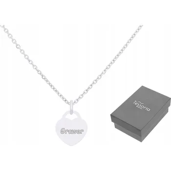 Náhrdelník Stříbrný Řetízek se srdcem + Gravírování 925 Dámský náhrdelník jako Dárek 40 cm