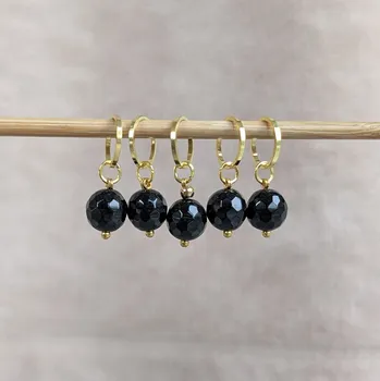 Nástroj na niť a příze Annie's Knit Značkovač Minerals – fasetovaný přírodní onyx