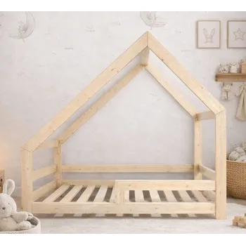 DĚTSKÁ POSTEL DOMEČEK 160x80 PRO DĚTI + ROŠT + ZÁBRANA W2
