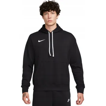 Pánská mikina Pánská mikina Nike bavlněná s kapuce přes hlavu, klokanka, černá, tepláková, velikost XXL