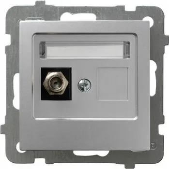 Elektrická zásuvka Anténní zásuvka nástěnná Ospel stříbrná