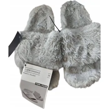 Dámské pantofle Tom růžové 38 nazouváky s kožešinou šedé