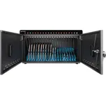 MANHATTAN stolní nabíjecí skříň - 20 portů, 360 W, přepěťová ochrana, tichá ventilace, kovové pouzdro, černá